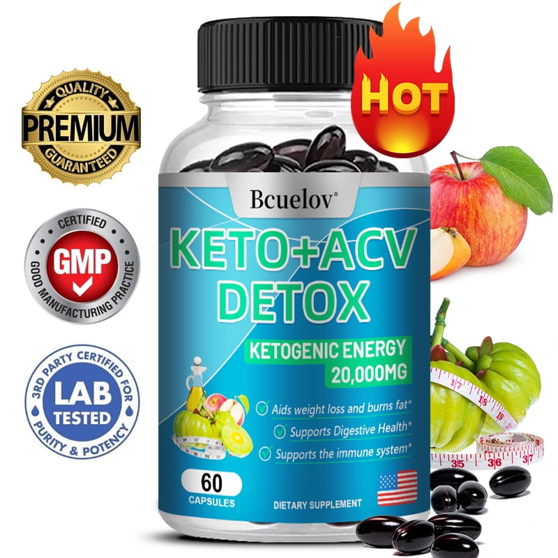 Bcuelov Keto+ACV Detox Softgels Advanced Cleansing Extract 20,000 mg