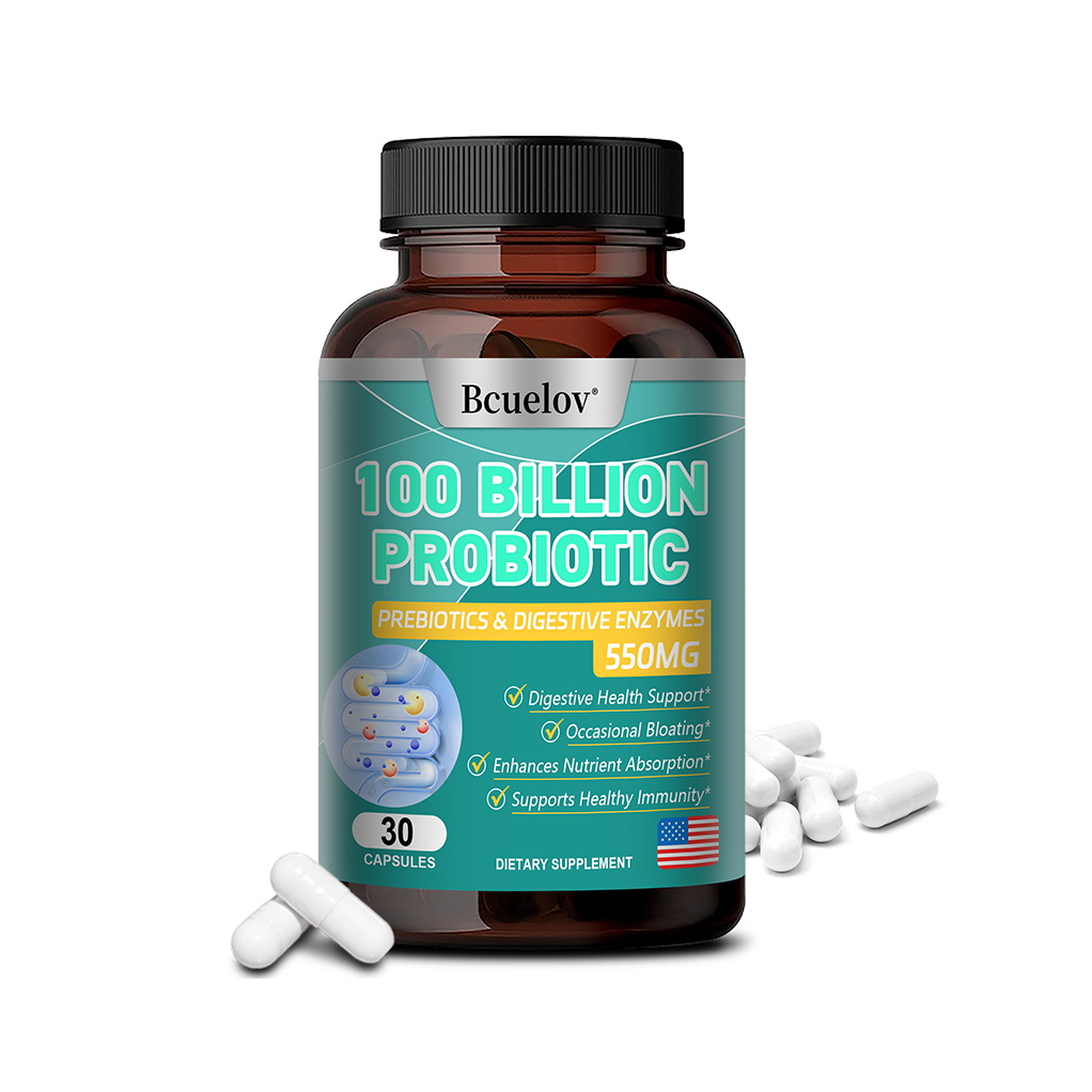 Bcuelov Organic Probiotics 100 Billion, Dr. Formulated Probiotics for