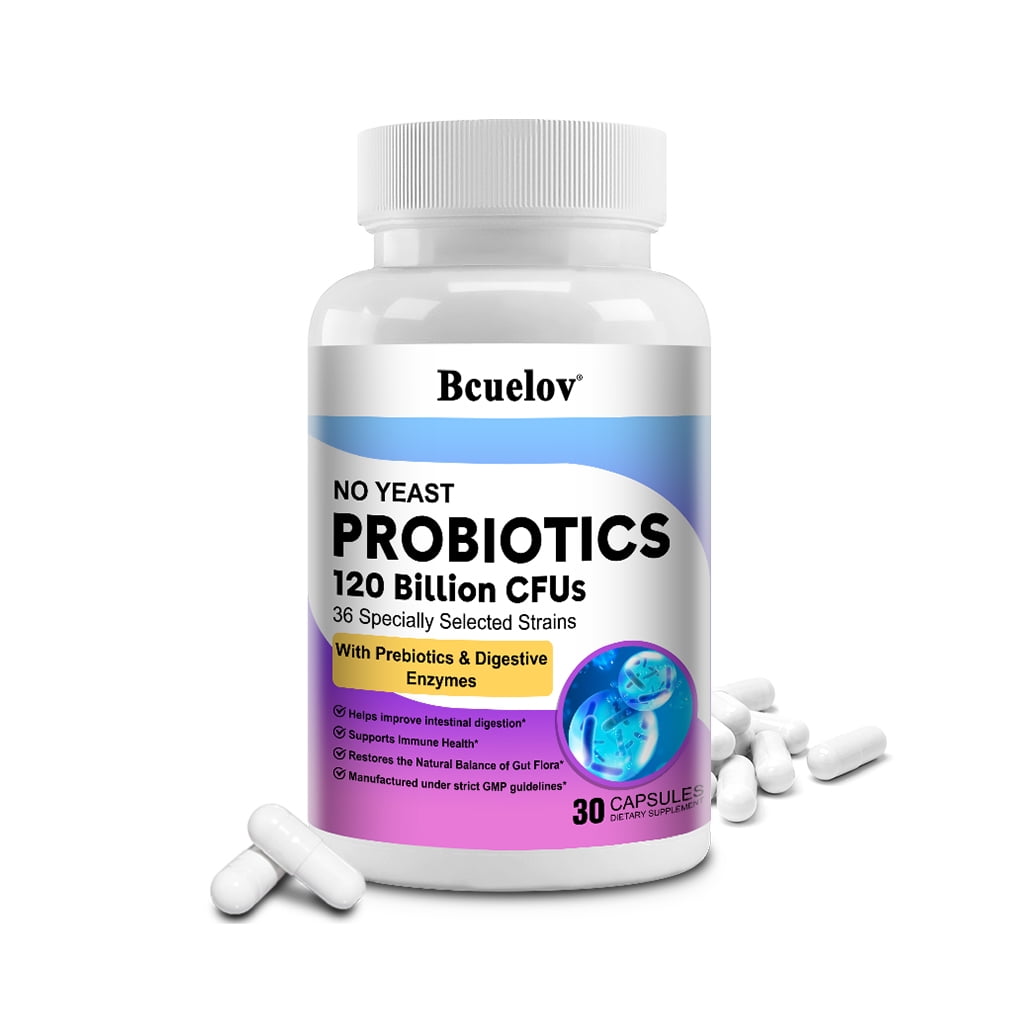 Bcuelov Probiotics 120 Billion CFU 36 Strains, Gut Digestion and