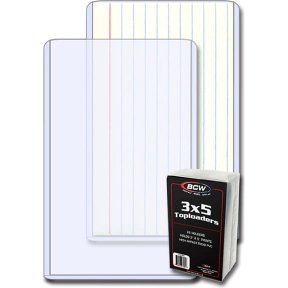 Bcw (25) 3X5 Topload Holders Rigid Plastic Sleeves Brand