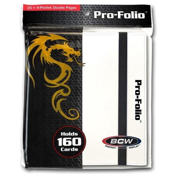 Bcw Pro-Folio 4-Pocket Album - White (Holds 160 Cards 4 Pocket Double Pages