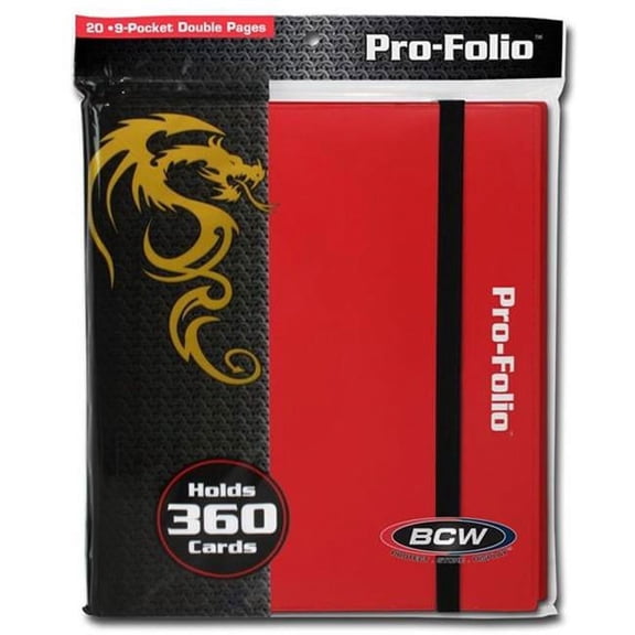 Bcw Pro-Folio 9-Pocket Album - Red(Holds 360 Cards 9 Pocket Double Pages