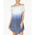 thumbnail image 1 of Bcx Juniors Dip Dyed Off The Shoulder Shift Dress Navy White XS, 1 of 1