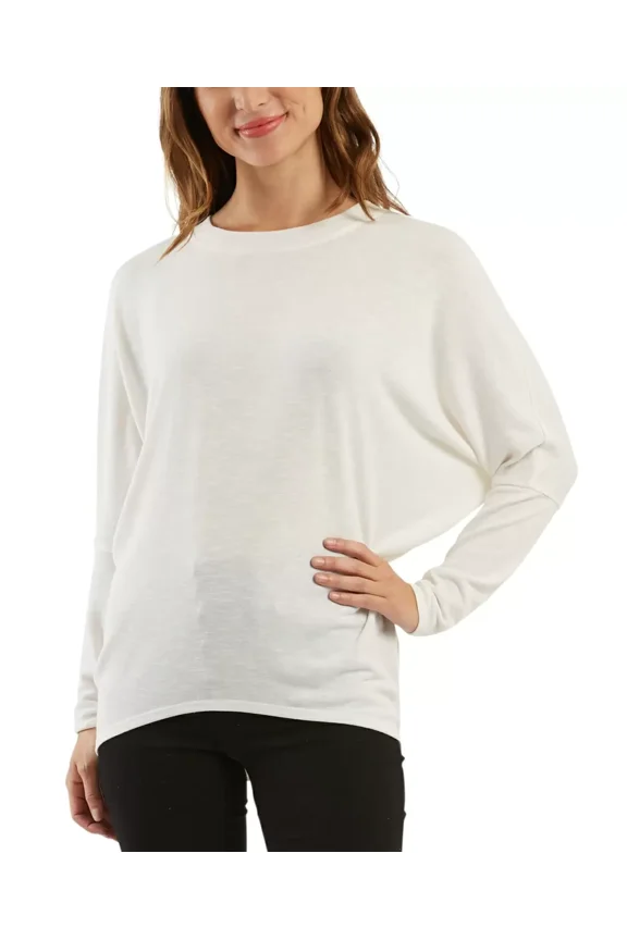 Juniors Dolman-Sleeve Top (White, L)