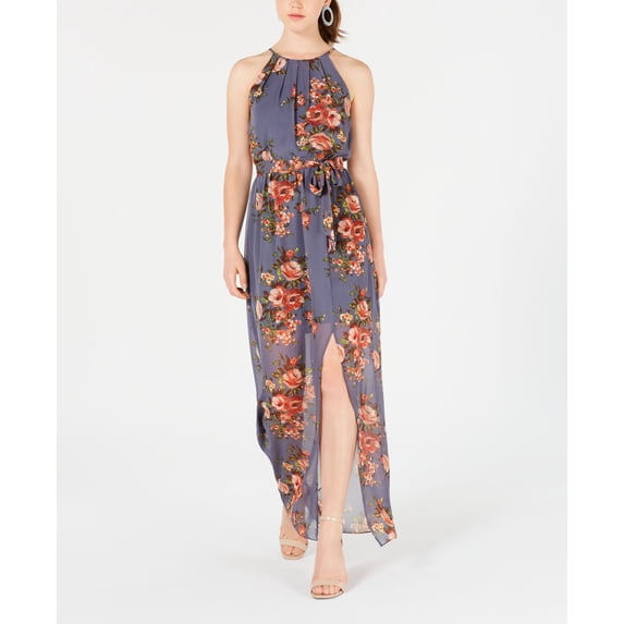 Bcx Juniors Floral Print Slit Maxi Dress Floral L