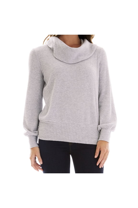 Juniors Fuzzy Cowlneck Sweater