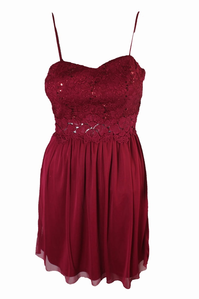 red lace up side dress La Femme 33445 Dress | La Femme Dresses