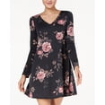 thumbnail image 1 of Bcx Juniors Printed Lace Back Dress Black Floral M, 1 of 1