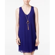 Bcx Juniors Ruffled Back Necklace Shift Dress Royal M
