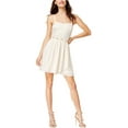 thumbnail image 1 of BCX Womens Belted A-line Dress, Off-White, Juniors, 9, 1 of 1