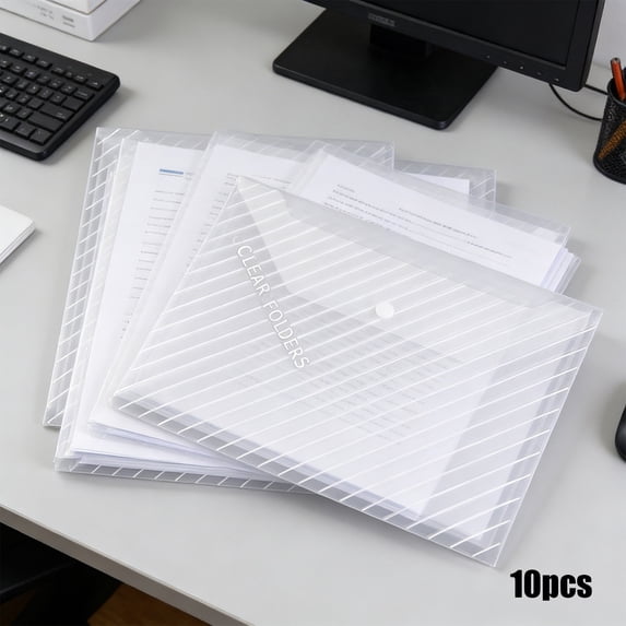 Personal File Rack Bcylexb 10 Pcs Clear File Folders, Translucent Document Envelope A4 ...