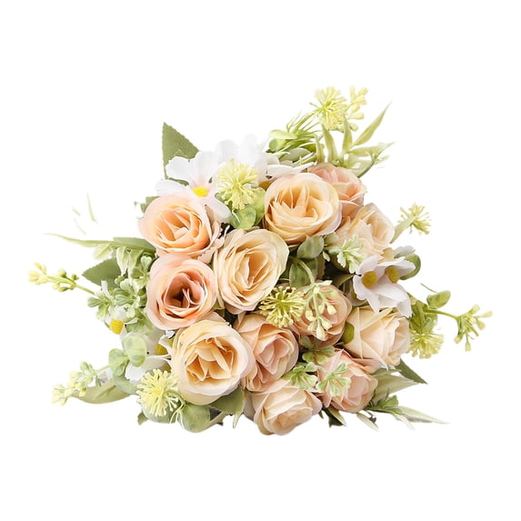 Bcylexb 12.2" Simulated Rose Bundle, Artificial Flowers for Home Decoration, Fake Rose Bouquet to Set Valentine's Day and Wedding Ambiance, Beige