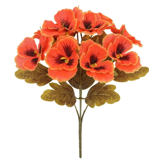 Bcylexb 12.6" Simulation Pansy Flowers Arrangement for Home and Outdoor Decor, Artificial Silk Flowers for Living Room, Fake Plants as Garden Ornaments, Red