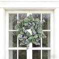 thumbnail image 1 of Bcylexb 13 Inch Artificial Green Wreaths for Front Door, Realistic Fake Eucalyptus Wreath Greenery Wreath with Flowers for All Seasons Home Wall Window Decorations, 1 of 7