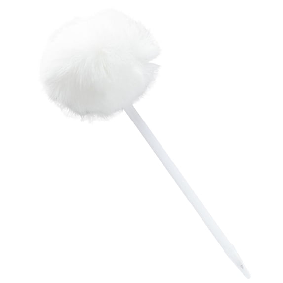Bcylexb 2 Pack Fluffy Pom Pom Gel Pens, Plush Fuzzy Ball Gel Ink Pens Cute Smooth Writing Neutral Gel Pens for Teens Students Journal Gift
