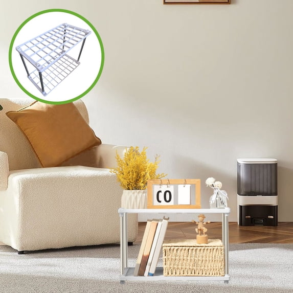 Bcylexb 2-Tier Light Duty Plastic Storage Shelves,Durable Shelving Unit Storage Organizer for Books Snacks Household Bathroom Supplies