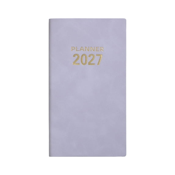 Bcylexb 2027 Planner Leather Textured Notebook, Journal With Gold Foil "Planner 2027" Lettering, Classic Simple Design Diary for Classroom Work Business
