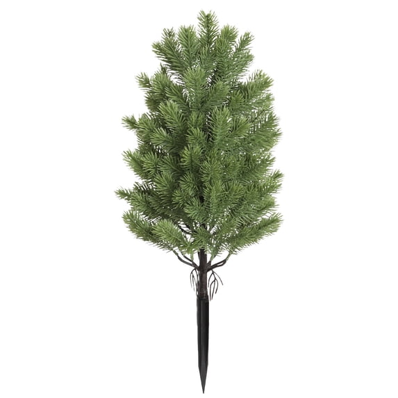 Bcylexb 21.7" Faux Cedar Topiary Trees with Outdoor Ground Spike, Artificial Shrubs and Bushes for Front Porch or Room Decor, Fake Plants for Garden, Green