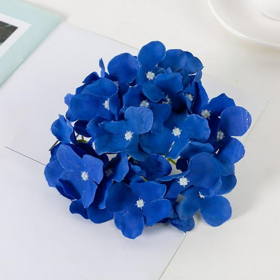 Bcylexb 3-Pack 6.3" x 3" Artificial Hydrangea Flower Wreaths and Flower Wall Decor, Home Decoration and Wedding Display Supply, Floral Craft Bundle, Dark Blue