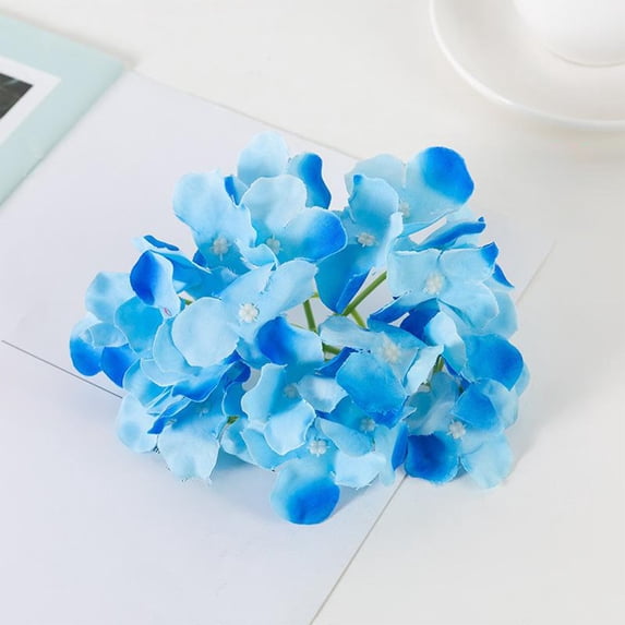 Bcylexb 3-Pack 6.3" x 3" Artificial Hydrangea Flower Wreaths and Flower Wall Decor, Home Decoration and Wedding Display Supply, Floral Craft Bundle, Sky Blue
