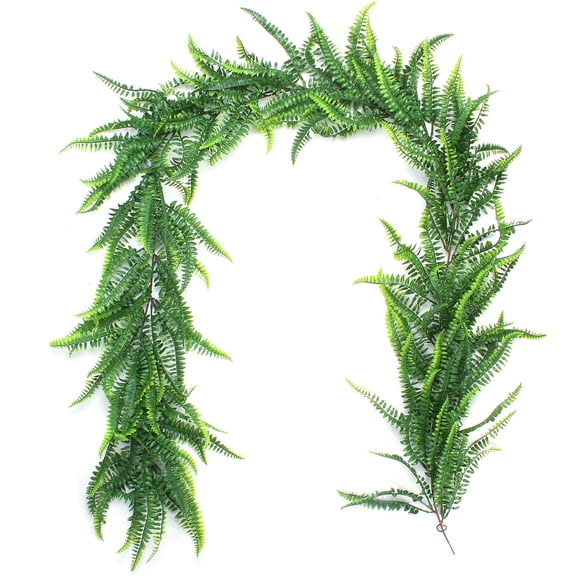 Bcylexb 3-Pack Simulation Persian Rattan Plant Vines, 5.9FT Artificial Fern and Grass Garland for Outdoor Wedding Props, Bar Layout and Home Decor, Green