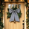 thumbnail image 1 of Bcylexb 3Pcs Gingham Plaid Christmas Bow, 13"x17" Large Checkered Ribbon Bow for Wreath Front Door Xmas Tree Decoration, 1 of 6