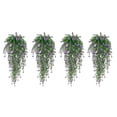 thumbnail image 1 of Bcylexb 4 Pack 29.5" Artificial Hanging Flowers Vines with Chlorophytum Leaves, Plastic Fake Flowers for Outdoor and Indoor, Simulation Plants Garlands Set, Purple, 1 of 5