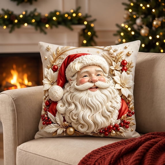 Bcylexb 4 Pack Christmas Throw Pillow Covers, 18"x 18" Christmas Print Pillow Covers Decorative Skin-friendly Pillows Cases for Living Room Bedroom Couch Sofa Chair Winter Decor