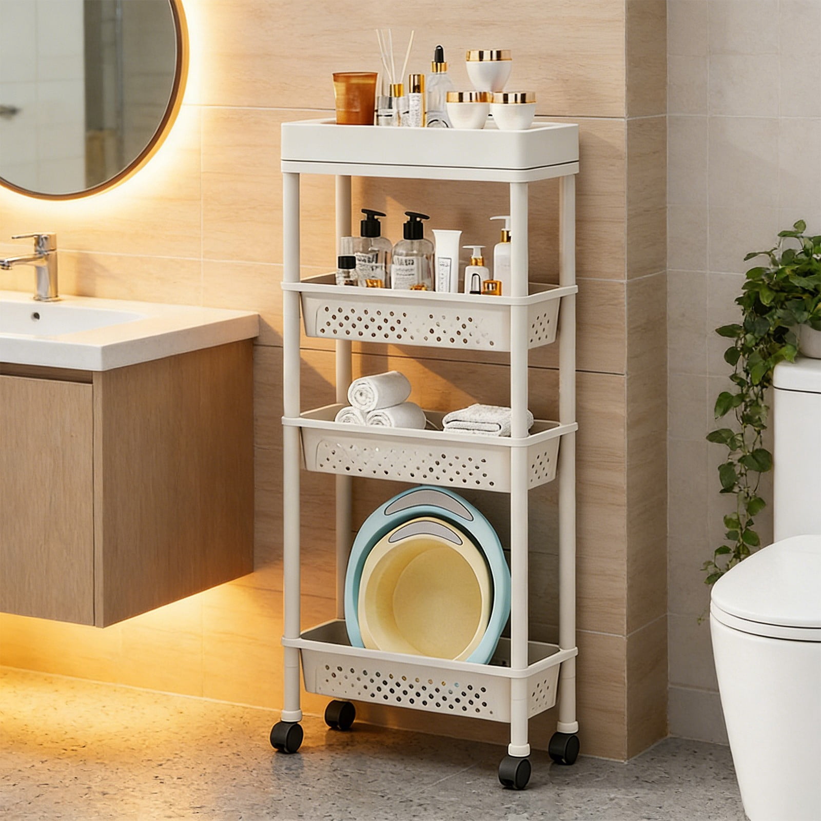 Bathroom Cart On Wheels