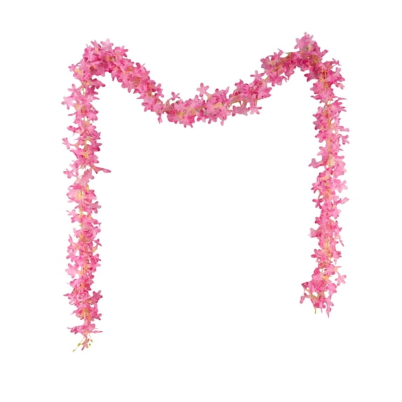 Bcylexb 6.9FT Artificial Lilac Flower Vine Garland, Plastic Decorative String of Faux Flowers for Indoor and Outdoor Festivals, Wedding Parties and Home Decor Vines, Pink