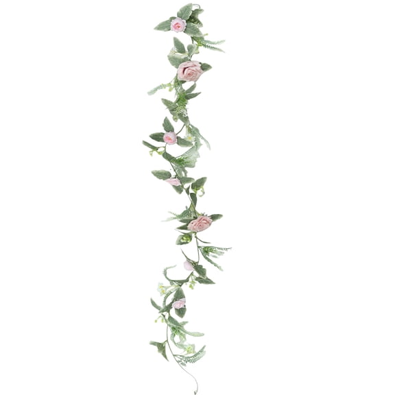 Bcylexb 6FT Artificial Rose Silk Flower Vines for Wall and Ceiling Hanging Garland, Wedding Floral Rattan Garland Decoration for Home Decor and Party Settings, Light Pink