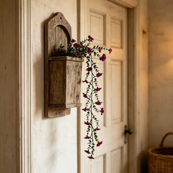 Bcylexb Artificial Hanging Flower Vines, 29.5" Lifelike Trailing Faux Floral Stems for Wall Planter Indoor Farmhouse Wall Decor