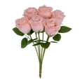 thumbnail image 1 of Bcylexb Artificial Rose 6 Bundles 13.4", Plastic Silk Fake Flowers for Wedding and Valentine's Day Decoration, Faux Flowers Bouquet for Home Decor, Pink, 1 of 6