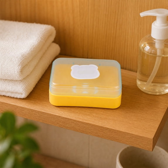 Soap Box Graphics Bcylexb Clear Plastic Flip Top Soap Dish, Simple Transparent Bar Soap ...