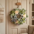thumbnail image 1 of Bcylexb Fall Floral Wreath for Front Door, 17.7" Artificial Hanging Door Wreath Seasonal Decorations for Wall Porch Window Home, 1 of 6