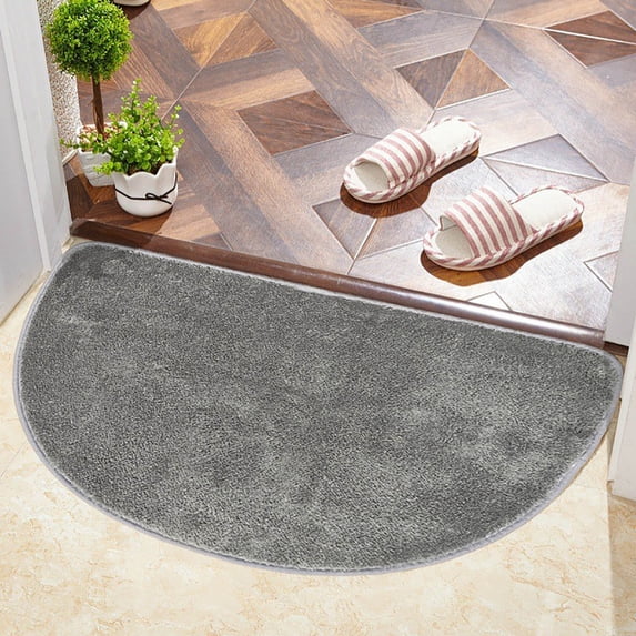 Bcylexb Half Circle Front Door Mat, Heavy Duty Durable 100% Polyester Doormat Low Profile Mats for Indoor Outdoor Entryway Machine Washable(18" x 27")