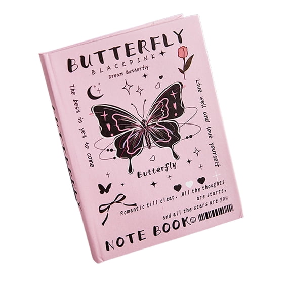 Bcylexb Hardcover Lined Notebook, Cute Butterfly Aesthetic Journal Writing Stationery for Teens Students Women Writing Gift