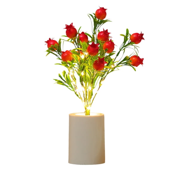 Bcylexb LED Potted Fake Plants Night Light, 10.6" Simulated Rose Bedside Lamp for Bedroom Desktop Home Decor, Ambient Lighting Decorations, Hot Pink