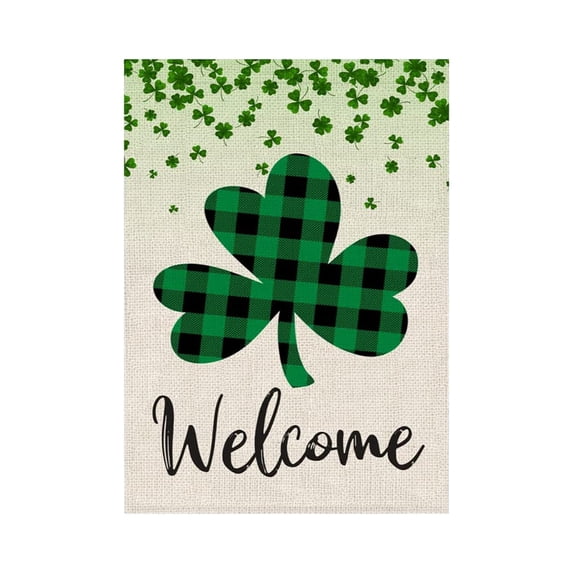 Bcylexb Linen Garden Flags for St. Patrick’s Day Decor, 12 x 18 Inch Patio and Yard Banners to Create Holiday Background for Outdoor, C