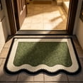 thumbnail image 1 of Bcylexb Scalloped Pattern Door Mat, 16" x 24" Non Slip Entryway Doormat Spring Green Bath Rug for Bathroom Bedroom Living Room Front Door Mat, 1 of 7
