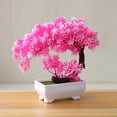 thumbnail image 1 of Bcylexb Simulation Potted Plants for Indoor Home Decor, Artificial Flowers Bonsai for Dining Table and TV Cabinet, Fake Plants Decorations, Pink, 1 of 6