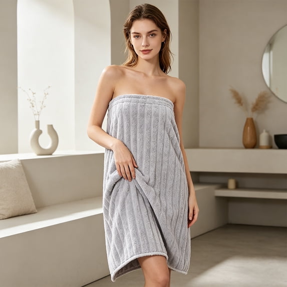 Bcylexb Soft Ribbed Stripe Bath Towels, 28"x 55" Ultra Absorbent Microfiber Towel with Textured Stripes for Bathroom Shower Gym Hotel Quick Dry