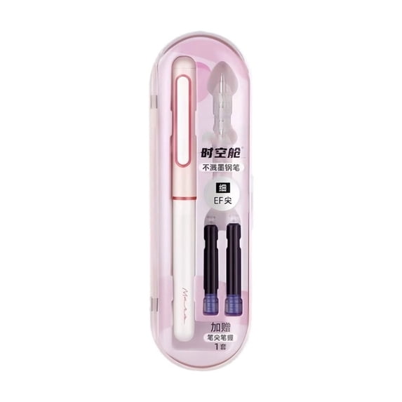 Bcylexb Space Capsule Fountain Pen Set with Extra Ink, EF Fine Nib Smooth Writing Pen Gift Box for Classroom Office Students