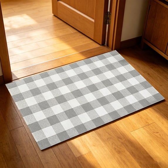 Bcylexb Spring Summer Plaid Rug, 16"x 24" Door mat for Front Door Washable Entryway Doormat Porch Decor Front Porch Welcome Mat