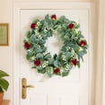 thumbnail image 1 of Bcylexb Spring Summer Wreaths for Front Door, 16 inch Artificial Fake Flower Wreath with Green Leaves Wreath for Wall Window Farmhouse Party Home Holiday Decor, 1 of 6