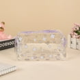 thumbnail image 1 of Bcylexb Transparent Zipper Pencil Pouch, Clear Pen Case with Floral Pattern Waterproof Cute Pencil Bag for Classroom Office Supplies Makeup Bag, 1 of 5