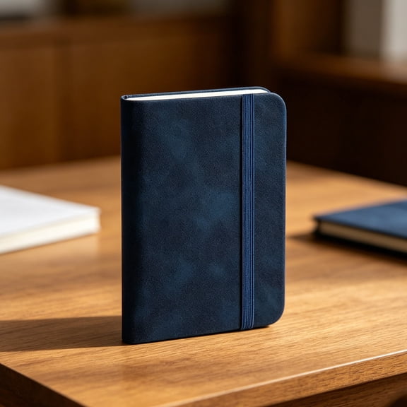 Bcylexb Vintage Leather Journal Notebook With Elastic Band, A5 Soft Cover Executive Diary for Business Men Classic Lined Notepad for Work & Home Office