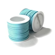 BdBeads Turquoise Blue Faux Suede Leather Flat Cording, 3mm Wide, 15 Foot Spool, 20 Pound Test, for Jewelry Making and Crafts