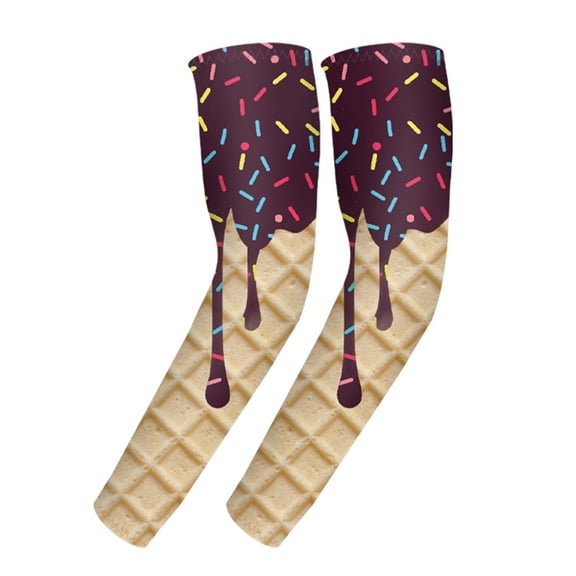BdTemWBs Ice_Cream Baseball Arm Sleeves Cone, Compression Arm Sleeves for Kids, Adjustable Fit Lightweight Comfy Outdoor Detachable Sleeves Sport Baseball Football - Dark Purple,4-7 Years
