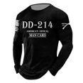 thumbnail image 1 of BdTemWBs Men's Dd_214 American_Flag Printed Long sleeve T-Shirt Casual Lightweight Crewneck Retro Veteran Day Pullover Veterans Day, 1 of 2